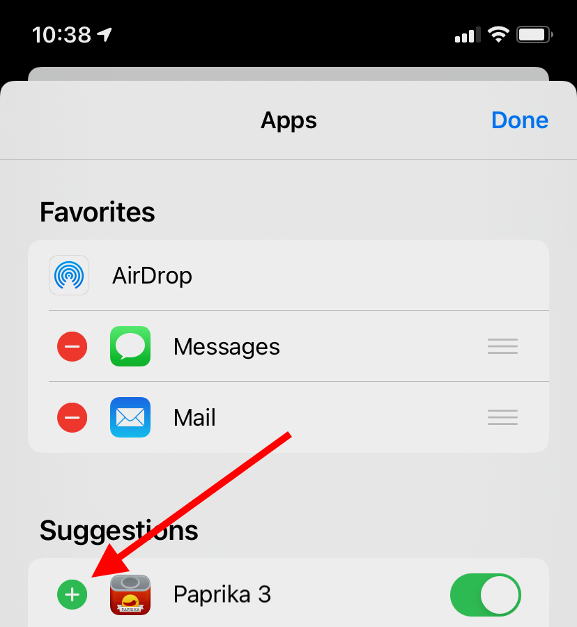 I upgraded to iOS 14 and now I can't find Paprika in Safari's share